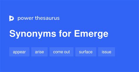 EMERGE in Thesaurus: 1000+ Synonyms & Antonyms for EMERGE